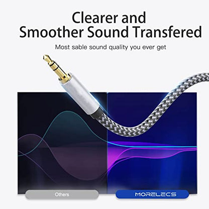 Aux Cord 25ft, 3.5mm Audio Cable - Nylon Braided 3.5mm Male to Male AUX Cable Cord for Car, Headphones, Home Stereos, Speaker - size: 25ft