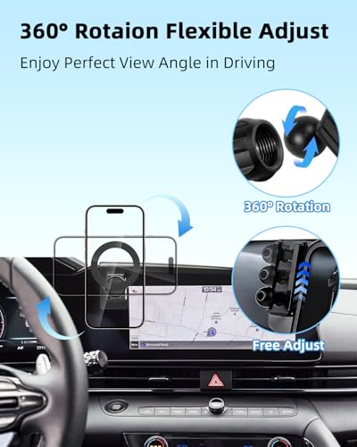 PZK Car Phone Holder for 2021-2026 Hyundai Elantra 8-Inch/10.25-Inch Screen - color: Magsafe, size: No Extension Rod