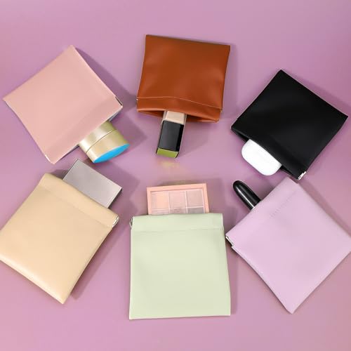 BUSOHA 8 PCS Small Makeup Bags for Purse - Coin Purse for Women - color: 8 PCS - Black+Brown+Yellow+Pink+Blue+Green+Gray+Purple