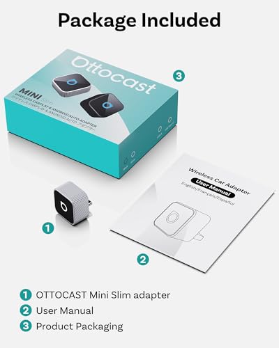 OTTOCAST Mini Cube 3.0 USB C Wireless CarPlay & Android Auto Adapter 2026– Plug & Play, Fast Auto-Reconnect (Silver) - color: Silver, size: USB C