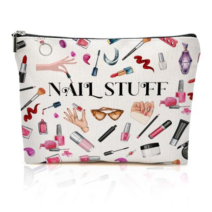 Nail Stuff Makeup Bag, Nail Technician Cosmetic Bags Zipper Pouch - color: Multicolor 105