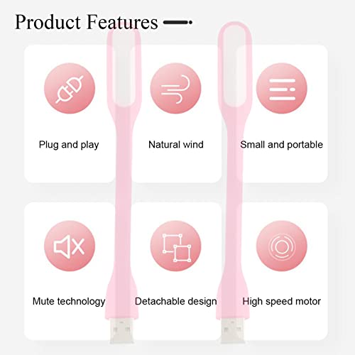 Mini Flexible Light, Portable USB Led Reading Night Lamp for PC Laptop Computer Notebook Power Bank - 2 Pack (Pink) - color: Pink