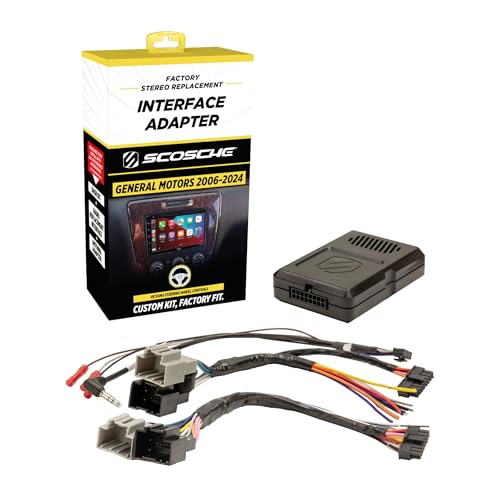Scosche GM3K-WP Factory Stereo Replacement Interface Adapter, Compatible with Select 2006-24 GM Vehicles, Car Radio Wiring Harness, Retains Steering Wheel Controls & OEM Amplifier - See Fit Guide