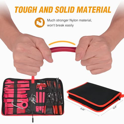 GOOACC 330Pcs Trim Removal Tool, Auto Push Pin Bumper Retainer Clip Set Fastener Terminal Remover Tool Adhesive Cable Clips Pry Kit Car Panel Radio Removal Auto Clip Pliers, Red - color: 330Pcs Clips Removal Kit Red