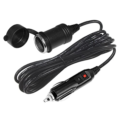 12V Cigarette Lighter Extension Cord 6FT -Car Charger Cigar Lighter Male Plug to Female Socket 18AWG Heavy Duty Extension Cable with LED Lights Extender for Air Compressor Pump and Tire Inflator 15A - size: 6FT