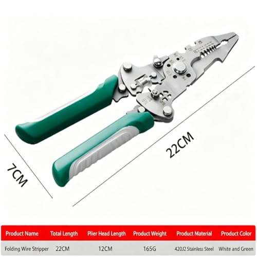 Foldable Wire Stripper, Multi-Function Crimping Cutting Pliers - color: Folding Wire Stripper