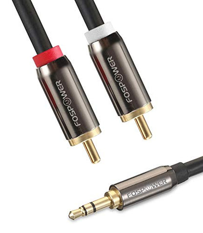 FosPower (25FT 3.5mm to 2 RCA Male Stereo Audio Cable Y Splitter Aux Cord - size: 25 Feet