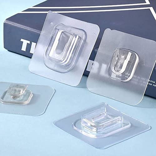 6 Pairs Wall Mounted Replacement Sticky Pads for Kitchen Bathroom Shower Caddy Organizer Rack Holder Nail Free Adhesive Hooks (6 Concave and 6 Convex) - color: Concave and Convex