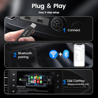 Carlinkit Wireless CarPlay Adapter MiNi SE for iPhone & Wired CarPlay Cars - color: Black