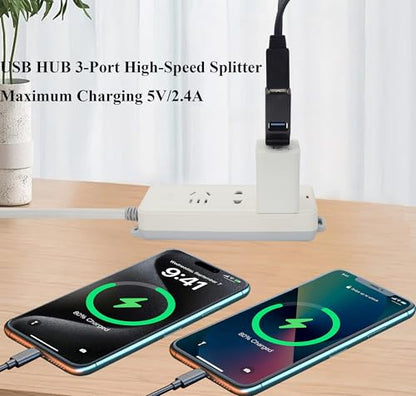 3-Port USB- A 3.0 Hub USB 3.0 A Male to 1 USB-3.0-A and 2 USB2.0 A Female Ports Splitter Adapter for Laptop, Car, Keyboard, Mobile Hard Disk, U Disk, Camera, Mouse, etc(2 Pack/Black) - color: Black