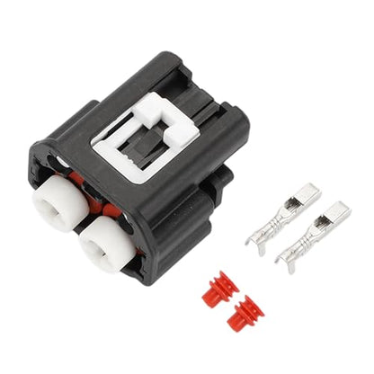 2 Pin Crankshaft Position Sensor Connector Plug - Car Female Wire Terminal Connector - for Toyota Camry Highlander Plastic Black - 1 Set