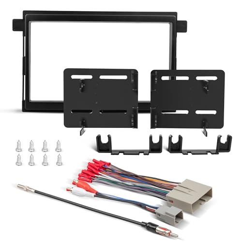 NuIth Double DIN Installation Kit W/Radio Wire Antenna Adapter for Select 2004-2010 Ford Edge/Explorer /F150/Fusion 2004-2009 Mercury Double DIN Radio Install Dash Kit
