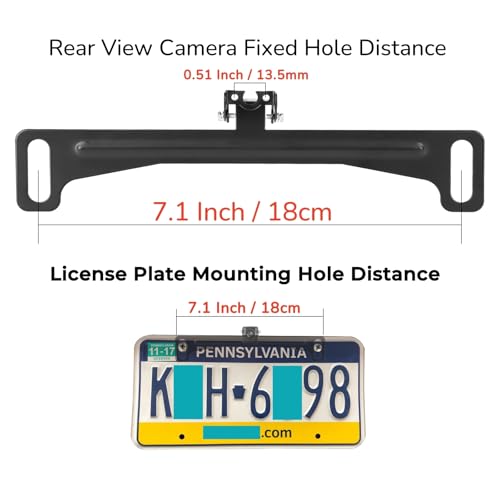 Universal（No Drilling Required） License Plate Camera Mount,Full Stainless Steel Anti-Rust Paint Backup Camera License Plate Mount,Dash Cam Mirror Camera Accessory Backup Camera Bracket.