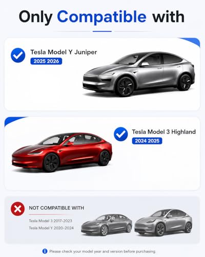 RGB USB Hub for Tesla 2024-2027 Model 3 Highland and 2025-2027 Model Y Juniper, 60W Dual Retractable USB-C Fast Charging Car Charger Multi USB Port Hub for Tesla Center Console Docking Station