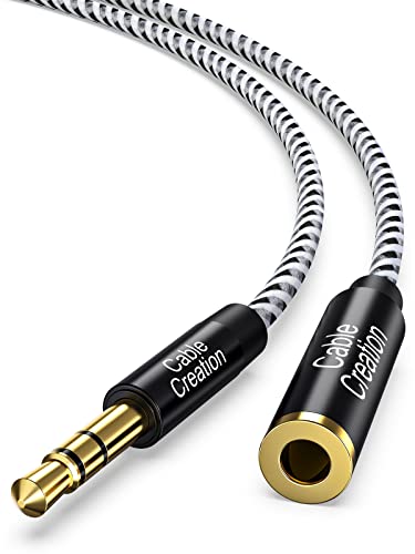 CableCreation 3.5mm Headphone Extension Cable, 3.5mm Male to Female Stereo Audio Extension Cable Adapter with Gold Plated Connector for Headphones, Speaker, Laptops, Car Stereos, 1-Pack, 3 Feet/ 0.9M - size: 3 FT