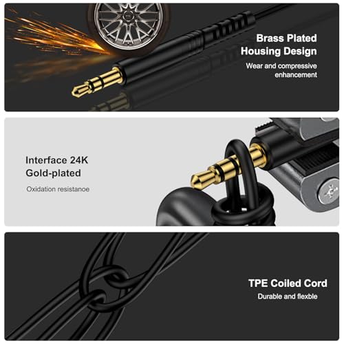 USB C to 3.5mm Aux Headphone Coiled Cable, Retractable Audio Jack Car Cord - color: Black-3