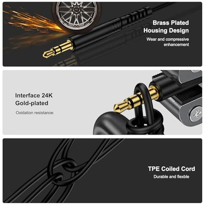 USB C to 3.5mm Aux Headphone Coiled Cable, Retractable Audio Jack Car Cord - color: Black-3