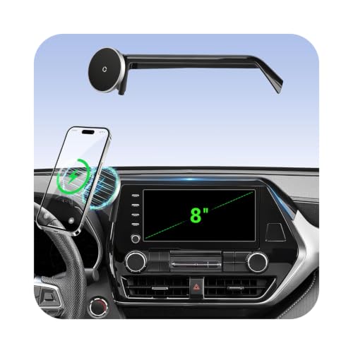 Phone Mount for Toyota Highlander 2020-2025 (8" Screen ONLY, L/LE/XLE), MagSafe Car Mount Charger, Magnetic Phone Holder, 15W Wireless Charging, 360° & Hands-Free, 2023 2024 Highlander Accessories - size: Toyota Highlander | 2020-2025