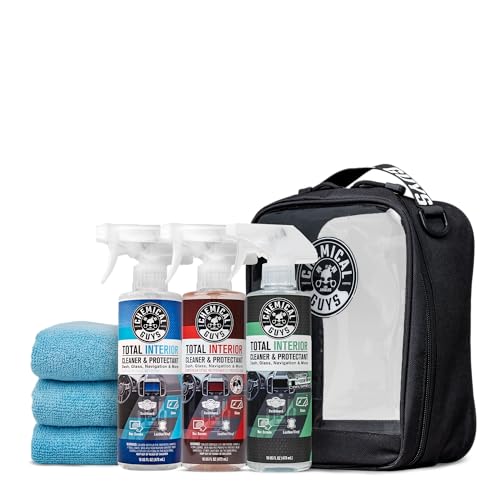 Chemical Guys, Total Interior Cleaner Variety Kit, New Car & Black Cherry - size: 48 Fl Oz (Pack of 1), style: 3-Pack + Towel