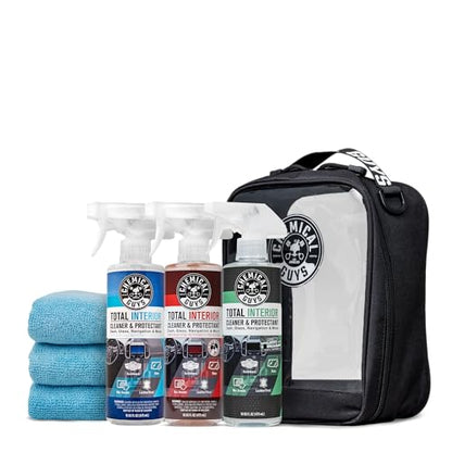 Chemical Guys, Total Interior Cleaner Variety Kit, New Car & Black Cherry - size: 48 Fl Oz (Pack of 1), style: 3-Pack + Towel