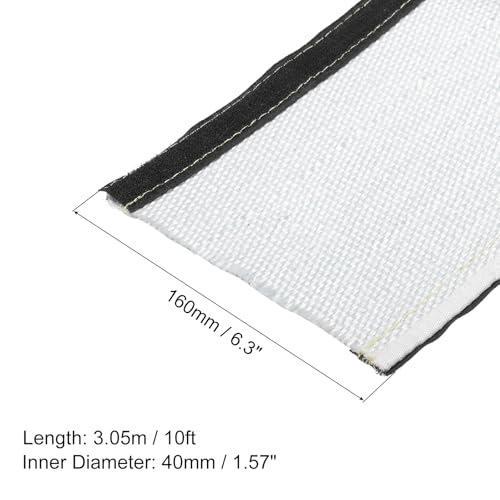 MECCANIXITY 1.5mm Heat Shroud Aluminized Sleeving 1 1/2" ID x 10FT Aluminum Metallic Fiberglass Heat Shroud for Fuel Lines Cables Electrical Wiring - size: 1 1/2" ID x 10FT