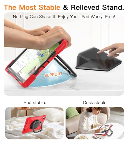 BATYUE Case for iPad (A16) 11th/10th Gen 11''/10.9'' 2025/2022, Red - color: A11-Red