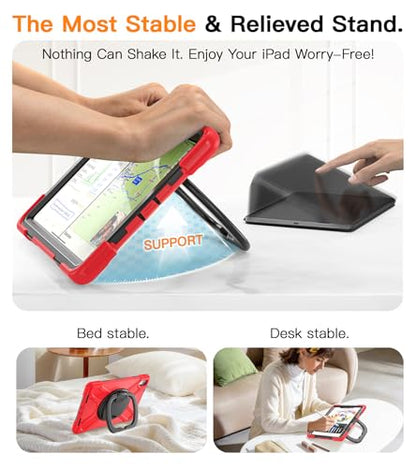 BATYUE Case for iPad (A16) 11th/10th Gen 11''/10.9'' 2025/2022, Red - color: A11-Red