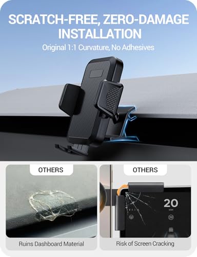 BASENOR Phone Mount for 2025 2026 Tesla Model Y Juniper/Model 3 Highland - style: 2024-2026 Dashboard Phone Mount