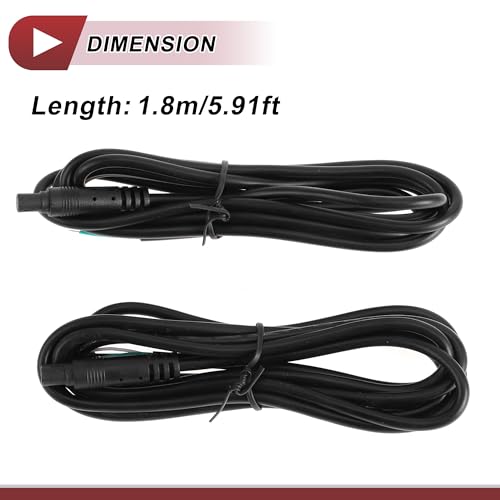 for Monitor and Backup Reverse Rear View Parking Camera Video Cable Extension Backup Camera 6Pin Female Video Cable 1.8m/5.91ft Black Plastic,Metal - size: 1.8m/5.91ft, style: 6Pin