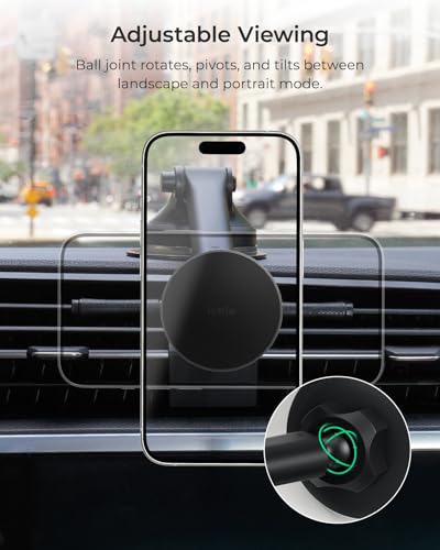 iOttie iTap 3 Magnetic Dash & Windshield Car Mount, Phone Holder with Suction Cup, Includes Magnetic Ring Adapter, Compatible with iPhone 12-17, Samsung Galaxy, Google Pixel, and MagSafe Phones - style: Dash Mount