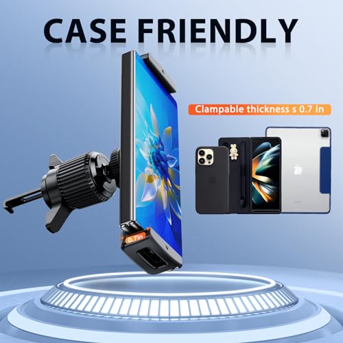 Car Phone Mount for Samsung Galaxy Z Fold 8 Ultra 8 7 6 5 4 3 Accessories - Tablet Holder for Car Air Vent Handsfree, 360° Rotatable Fit for iPad Mini Pro Air Pixel Fold and More 4-12.9" Device - style: Air Vent