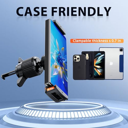 Car Phone Mount for Samsung Galaxy Z Fold 8 Ultra 8 7 6 5 4 3 Accessories - Tablet Holder for Car Air Vent Handsfree, 360° Rotatable Fit for iPad Mini Pro Air Pixel Fold and More 4-12.9" Device - style: Air Vent
