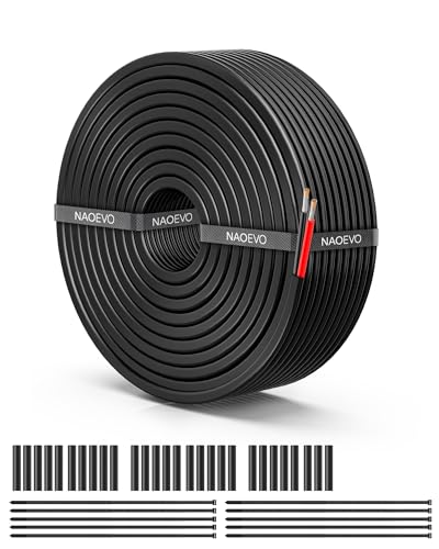 NAOEVO 18 Gauge Wire 2 Conductor, 18 Gauge Automotive Wire 12V Cable, 50FT - size: 50ft, style: 2C-18AWG