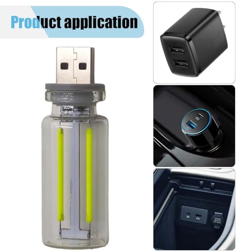 USB LED Interior Atmosphere Light, Plug-in USB Ambient Retro Lighting, Mini LED Car Interface Charging Night Light for Bedroom, Hallway (Green) - color: Green