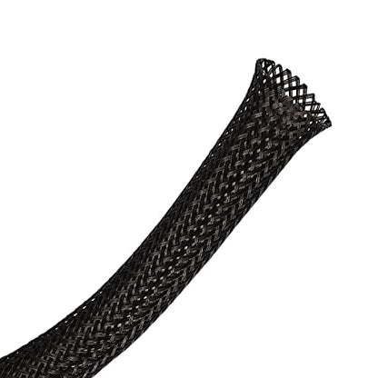 Kable Kontrol Cable Sleeve Expandable Nylon Braided Sleeving - 1/4” Inch – 50’ Feet – Automotive Wire Loom, Cable Wrap, Cord Protector from Pets, Cable Management - Black - size: 0.25" - 50' Feet