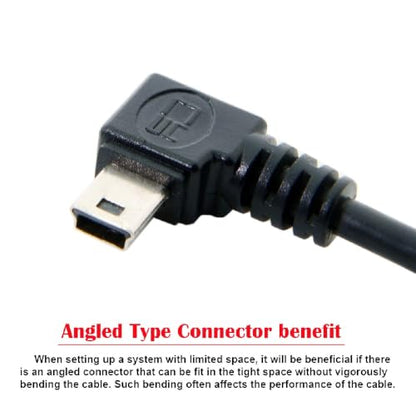 cablecc Mini USB B Type 5pin Male Left Angled 90 Degree to USB 2.0 Male Power Data Cable 1.8M - style: Left Angled 1.8M