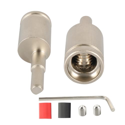 Amp Input Reducer 4 Gauge to 8Gauge Car Audio Amplifier Wire Terminal Connectors Brass 2PCS with Heat Shrink Tubing - size: 4GA-8GA 2PCS