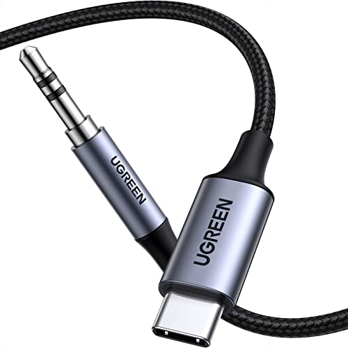 UGREEN USB C to Aux Type C to 3.5mm Audio Adapter Male Cable, Grey, 6.6FT - color: Grey, size: 6.6FT