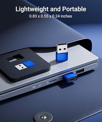 Syntech USB C to USB Adapter 3-Pack, Female to Male Converter, Aluminum - color: Blue