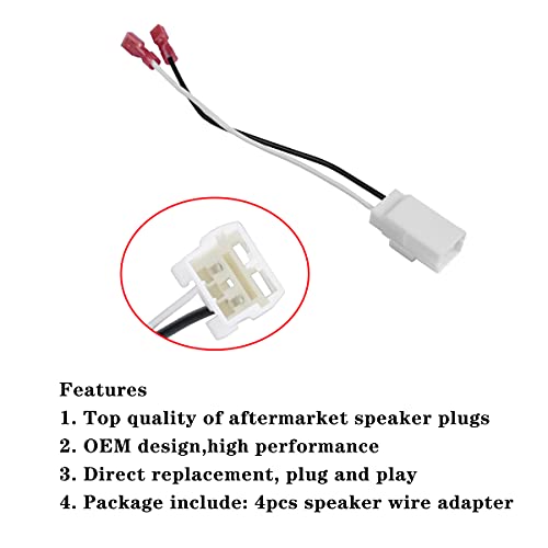 4 Pack Speaker Harness 72-6514 Door Speaker Replacement Wire Harness - style: 72-6514