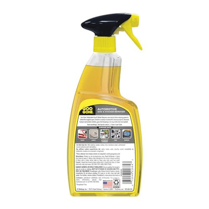 Goo Gone Automotive Adhesive Remover, Goo & Grime Cleaner for Bumper Stickers, Decals, Tree Sap, Brake Dust, Bird Droppings, Gum, Spray Paint, Asphalt, 24 oz with MicroFiber Buffing Towel - size: 24 Fl Oz (Pack of 1)