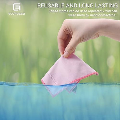 Eco-Fused Microfiber Cleaning Cloths Double-Sided - 5 Pack - 6.6 x 6.2 inch - Microfiber and Suede Cloth for Smartphones, LCD TV, Tablets, Laptop Screens, Camera Lenses (Pink) - color: 5 Pack - 6.6 X 6.2" (Pink)