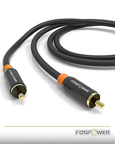FosPower Digital Audio Coaxial Cable [24K Gold Plated Connectors] Premium S/PDIF RCA Male to RCA Male for Home Theater, HDTV, Subwoofer, Hi-Fi Systems - 10ft/2Pack - size: 10Feet-2Pack