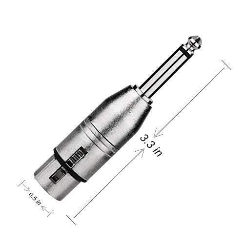 Tisino XLR Female to 1/4 Inch TS Mono Unbalanced XLR Adapter, 2 Pack - color: XLRF to 1/4" TS