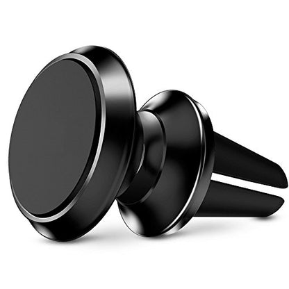IFLASH Magnetic Mount, Aluminum Universal Air Vent Magnetic Car Mount Phone Holder, 360 Degree Rotation for Multi-Angle View, Cradle-Less Car Phone Mount Stand for Apple iPhone/Samsung Galaxy - Black - color: Black