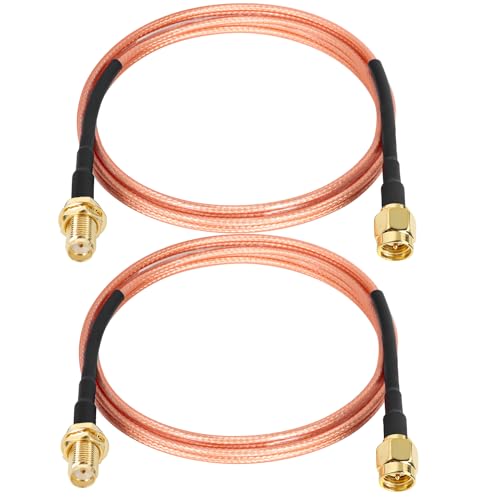 XRDS -RF SMA Cable 5FT, SMA Male to SMA Female Bulkhead RG316 SMA Extension Cable for 4G LTE Router Cellular SDR USB Dongle Receiver(2PCS) - size: 5 FT
