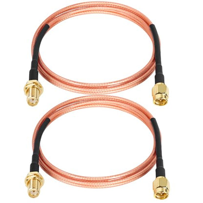 XRDS -RF SMA Cable 5FT, SMA Male to SMA Female Bulkhead RG316 SMA Extension Cable for 4G LTE Router Cellular SDR USB Dongle Receiver(2PCS) - size: 5 FT