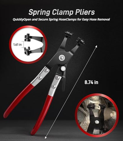 Automotive Disconnect Tool Set 8 Pcs, Auto Disconnect Pliers Kit Car Electrical Connector Wiring Harness Clip Removal Tool Relay Puller for Car Wiring & Fuel Line System Maintenance. - size: 8 PCS - 011