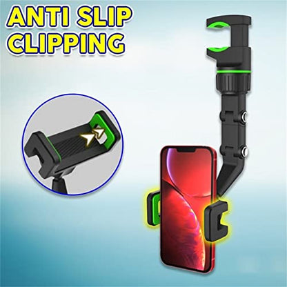 Ivieicip 360° Car Rearview Mirror Mount Stand Holder for Cell Phone and GPS, 2023 New Universal Adjustable Phone Holder, Can Be Fixed and Adjusted Automobile Cradles, Suitable for All Phone Models - color: White