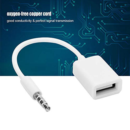 3.5mm Jack to USB Audio Adapter, 3.5mm Male Jack Plug to USB Female Converter Cable Cord AUX Audio Car Jack Cable Adapter for Music Player